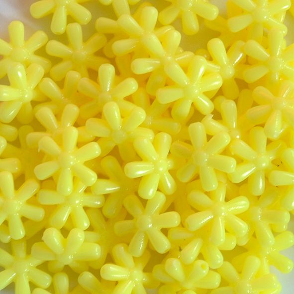 PB190 14mm Yellow Flower Bead