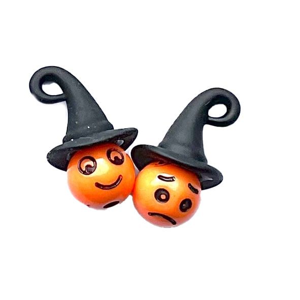 PB292 Orange Witches Head Charm