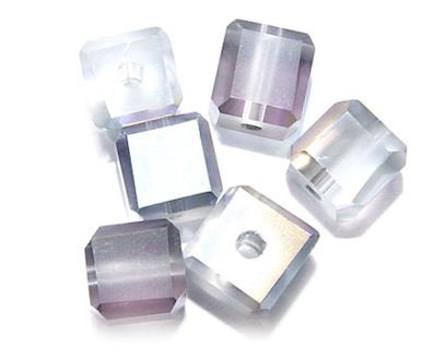 GL3293 Silver Matt AB 6mm Cut Edge Cube