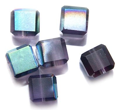 GL3300 Slate Frost with Gold AB 6mm Cut Edge Cube