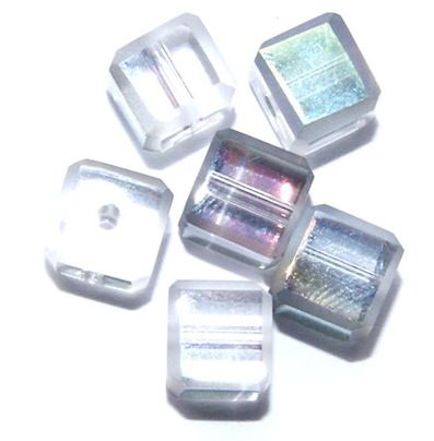 GL3311 Pale Grey AB 6mm Cut Edge Cube