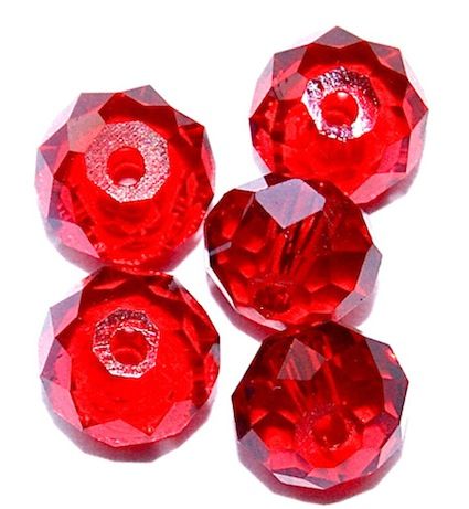 CC1255 4x6mm Faceted Dark Siam Rondelle