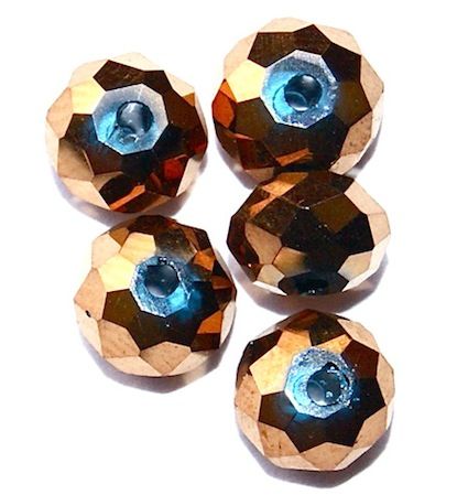 CC1258 4x6mm Faceted Full Bronze Rondelle