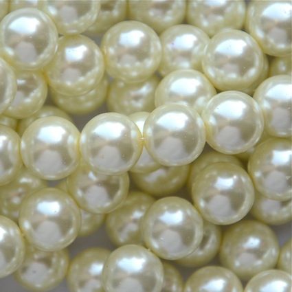 GP1002 10mm Ivory Glass Pearls