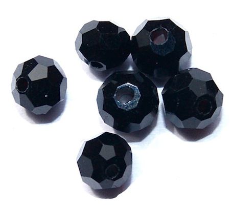 CCR403 4mm Jet Cut Crystal Round