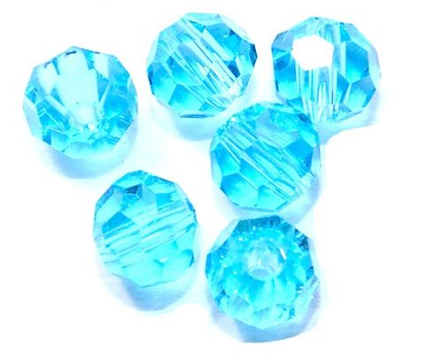 CCR409 4mm Turquoise Cut Crystal Round