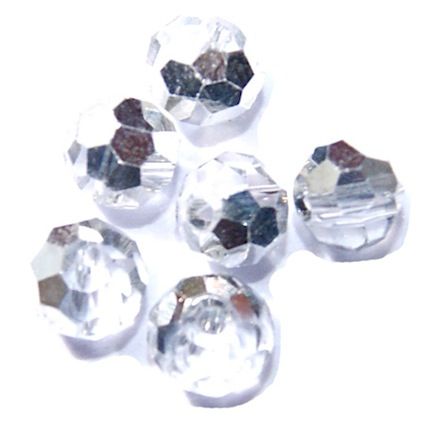 CCR421 4mm Half Silver Cut Crystal Round