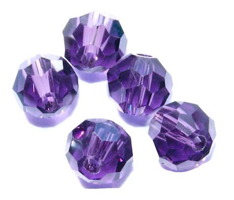 CCR613 6mm Amethyst Cut Crystal Round