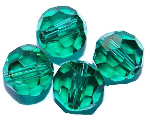 CCR808 8mm Dark Teal Cut Crystal Round