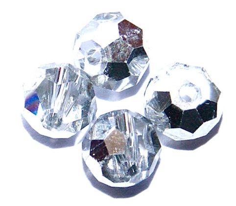 CCR821 8mm Half Silver Cut Crystal Round