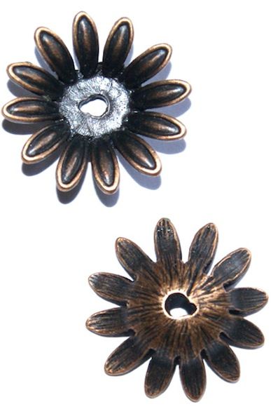 MB850 22mm Antique Copper Metal Flower
