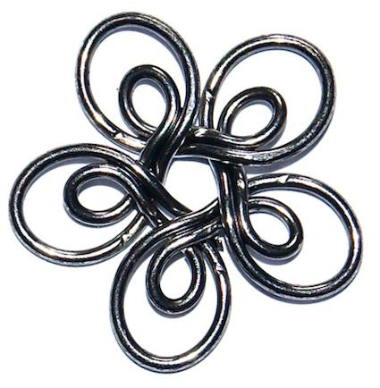 MB641GRB 22mm Grey Black Flower Filigree Link