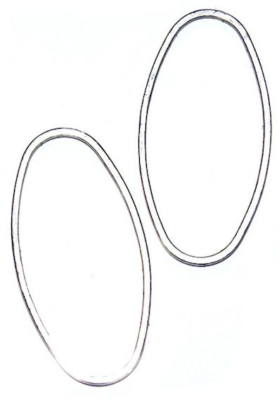 MB671GRB 30x15mm Solid Oval Grey Black Link