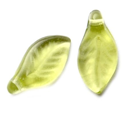 GL1588 Clear Spring Green Cross Hole Leaf