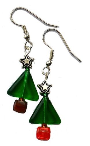Green Tree Earrings