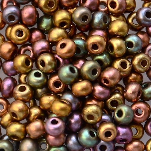 RC291 Met Bronze Green/Purple AB Size 6 Seed Beads