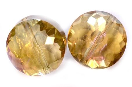 CC1083 14mm Colorado Topaz Cut Crystal Cushioned Disc