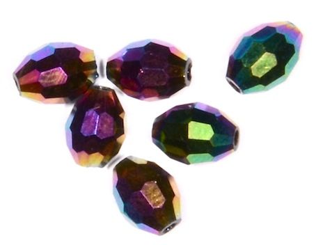 CC1160 6x4mm Purple Rainbow AB Faceted Oval