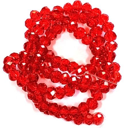 CC1211 4x2mm Red Cut Crystal Rondelle
