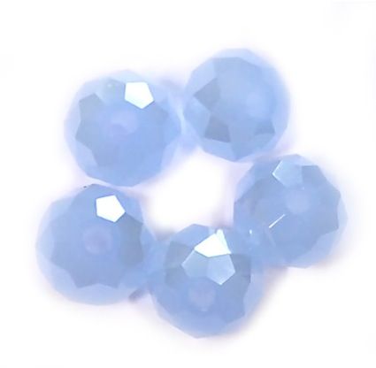 CC1263 4x6mm Faceted Powder Blue Pearl Lustre Rondelle
