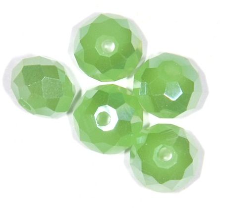 CC1305 6x8mm Faceted Eau De Nil Pearl Lustre Rondelle