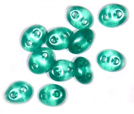 TW016 Pearl Mint Green Twin Beads