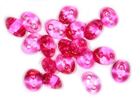 TW021 Transparent Fuchsia Twin Beads