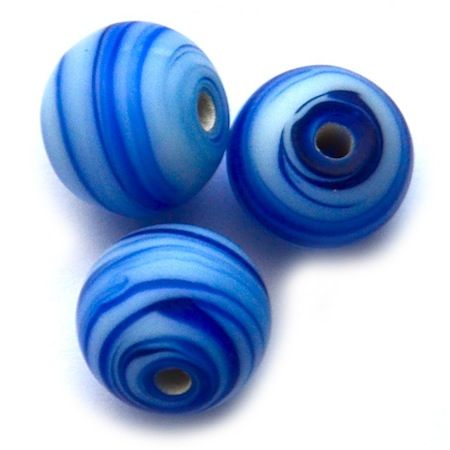 GL3900 10mm Blue Frost Stripe Round