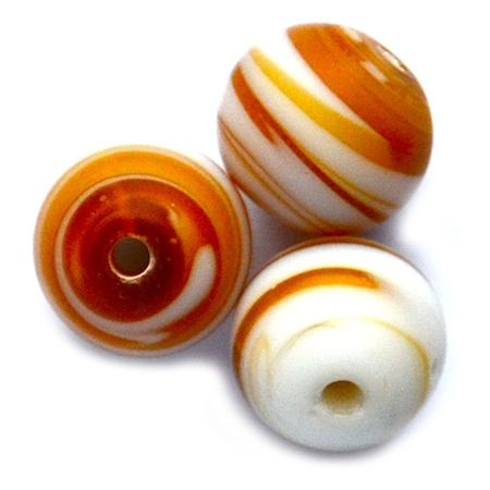 GL3906 10mm Toffee Frost Stripe Round