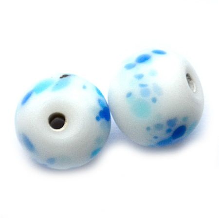 GL3910 10mm Frost Blue Dotty Round