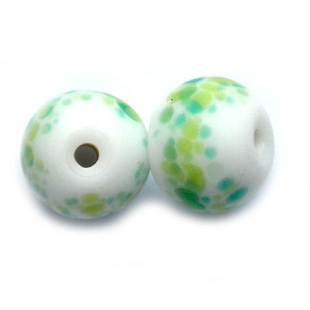 GL3912 10mm Frost Green Dotty Round