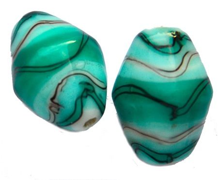 GL3959 20x15mm Teal Waverley bicone