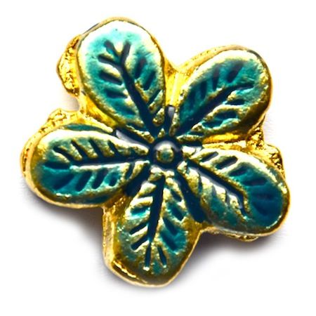 MB901 23mm Capri Blue Metal Flower