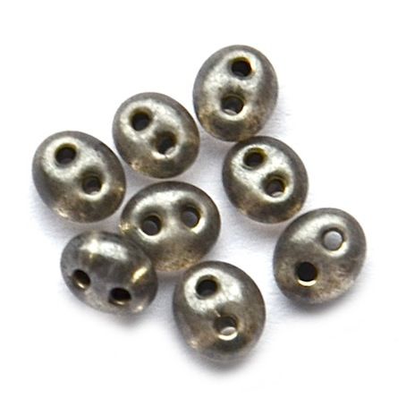 TW036 SL Dark Grey Pearl Twin Beads