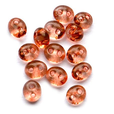 TW044 Transparent Brown Twin Beads