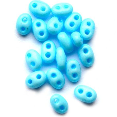 TW064 Opaque Turquoise Twin Beads