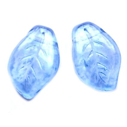 GL4041 14x9mm Pale Blue Lustred CH Leaf