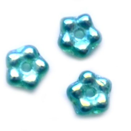 GL4075 5mm 5 Petal Teal AB Flower