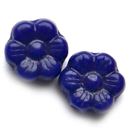 GL4081 8mm Opaque Deep Blue Flower