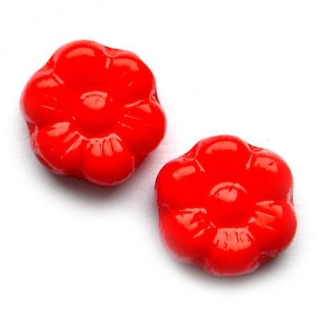 GL4083 8mm Opaque Bright Red Flower