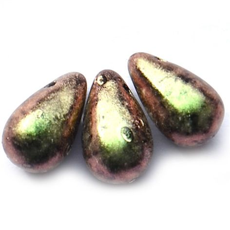 GL4116 10x6mm Olive Top Hole Metallic Drop