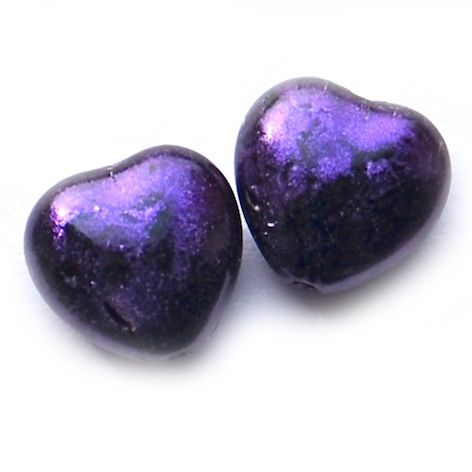 GL4132 8mm Purple Metallic Heart