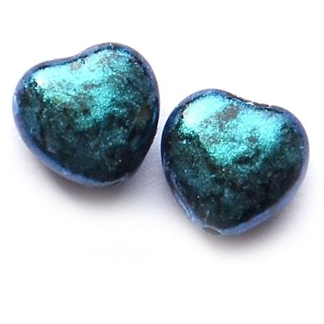 GL4133 8mm Teal Metallic Heart