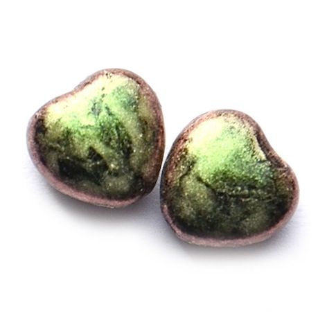 GL4134 8mm Olive Metallic Heart