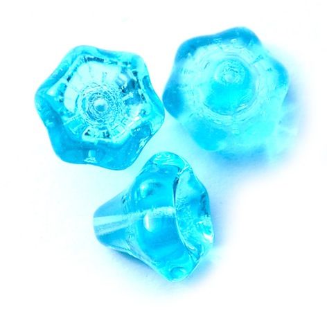 GL4139 10mm Turquoise Chunky Trumpet Flower