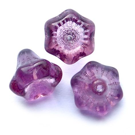 GL4141 10mm Purple Chunky Trumpet Flower