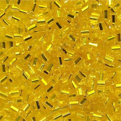 HEX102 Acid Yellow AB Size 11 Hex Beads