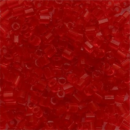 HEX103 Transparent Red Size 11 Hex Beads