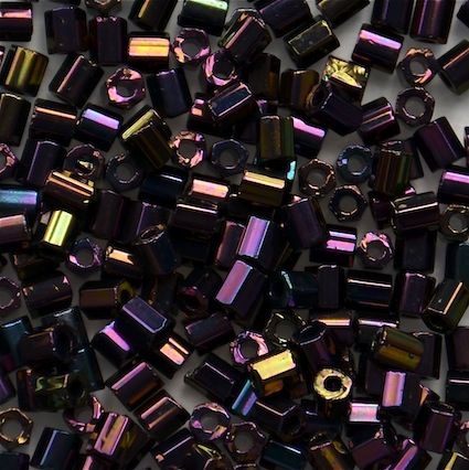 HEX865 Purple Scarab Size 8 Hex Beads