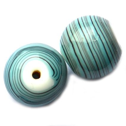 GL5043 14mm Stripy Blue/Grey Round